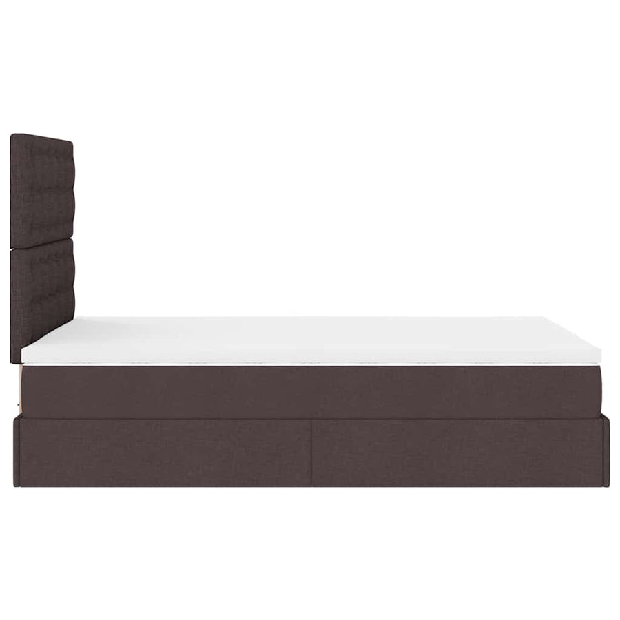 Ottoman bed met matras 120x200cm stof donkerbruin