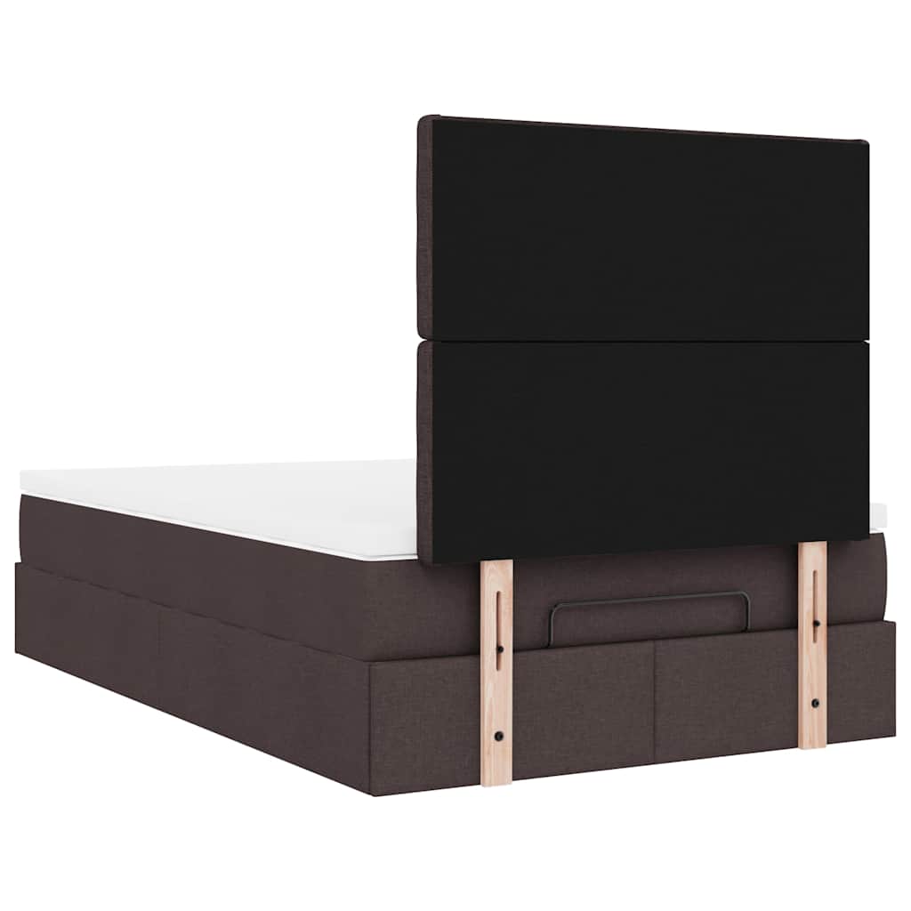 Ottoman bed met matras 120x200cm stof donkerbruin