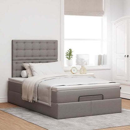 Ottoman bed met matras 120x200cm stof taupe