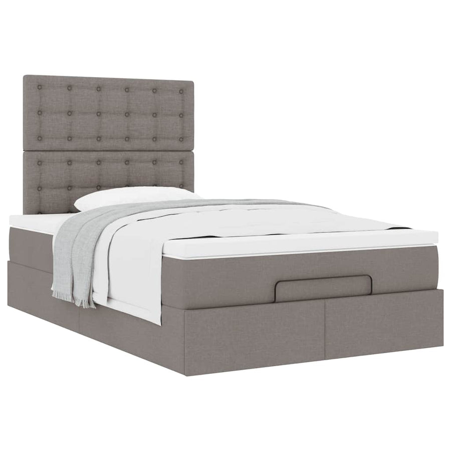 Ottoman bed met matras 120x200cm stof taupe