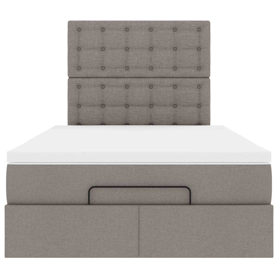 Ottoman bed met matras 120x200cm stof taupe