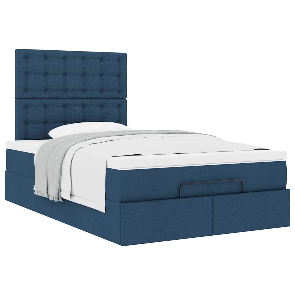 Ottoman bed met matras 120x200cm stof blauw