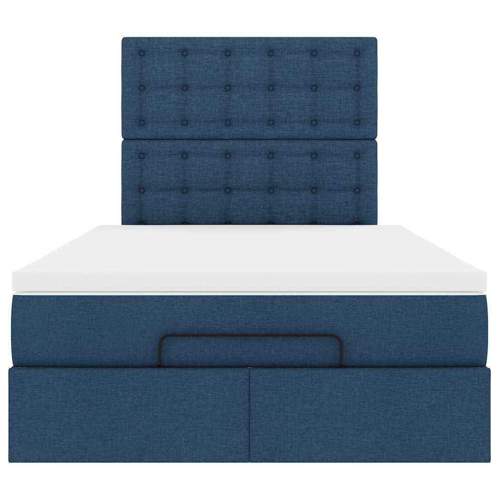 Ottoman bed met matras 120x200cm stof blauw