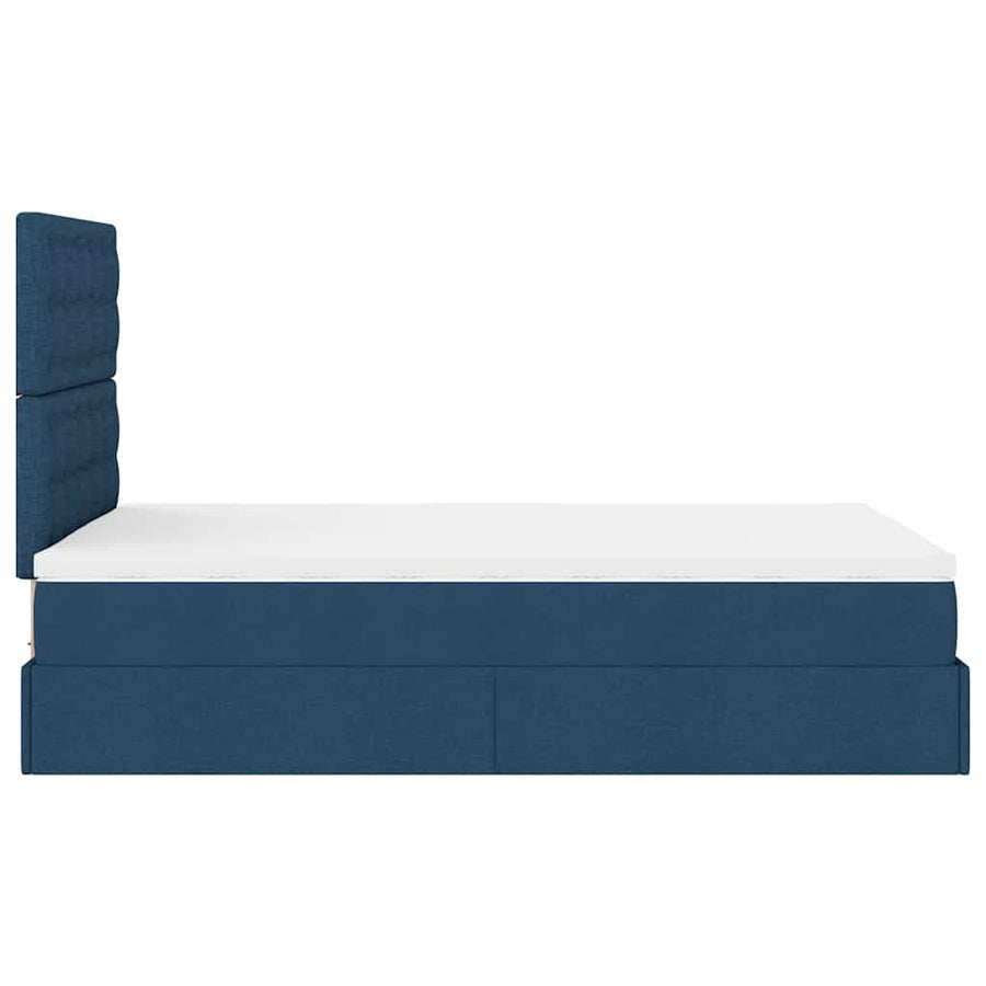 Ottoman bed met matras 120x200cm stof blauw