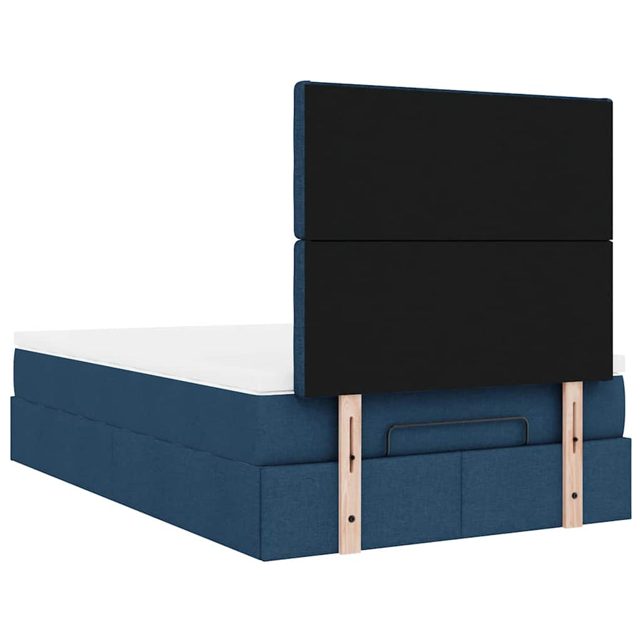 Ottoman bed met matras 120x200cm stof blauw