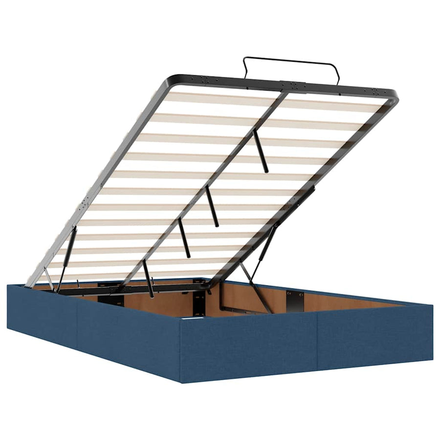 Ottoman bed met matras 120x200cm stof blauw