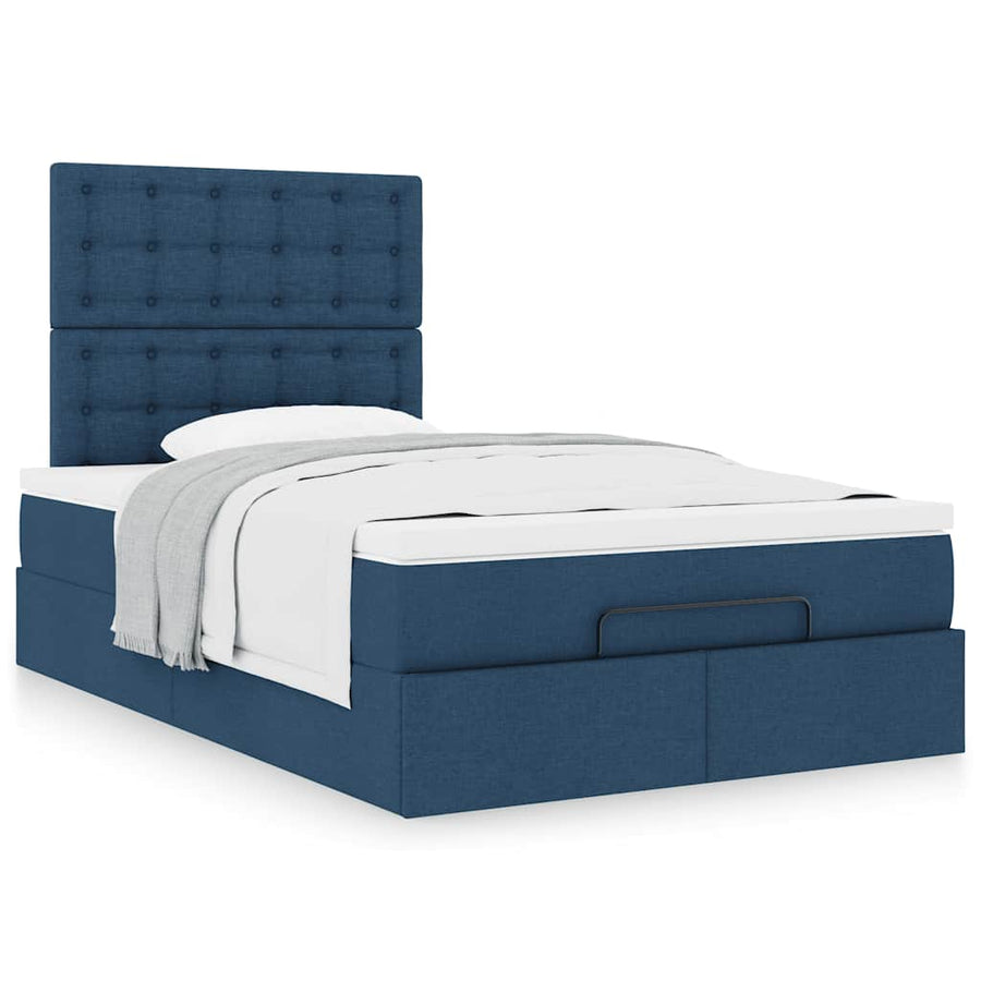 Ottoman bed met matras 120x200cm stof blauw