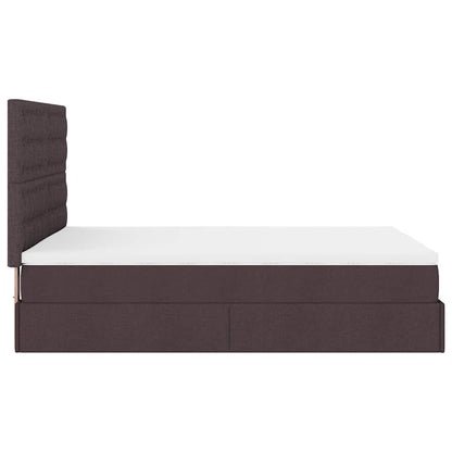 Ottoman bed met matras 140x190cm stof donkerbruin