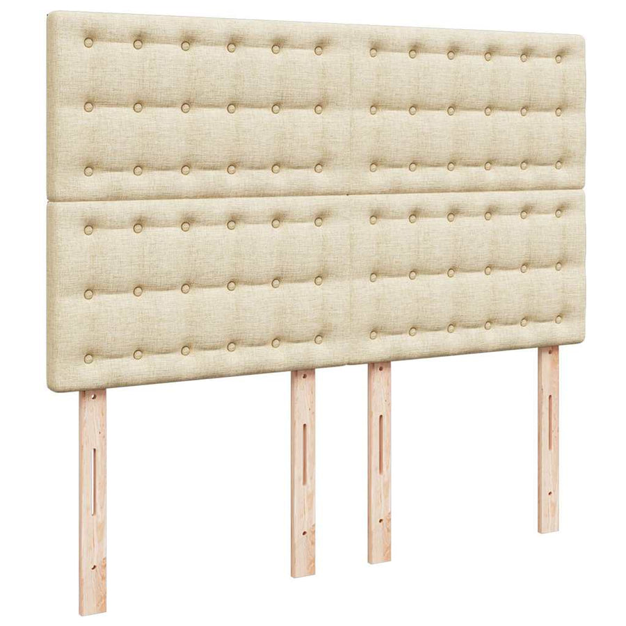 Ottoman bed met matras 140x190cm stof crèmekleurig