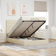Ottoman bed met matras 140x190 cm crèmekleurig