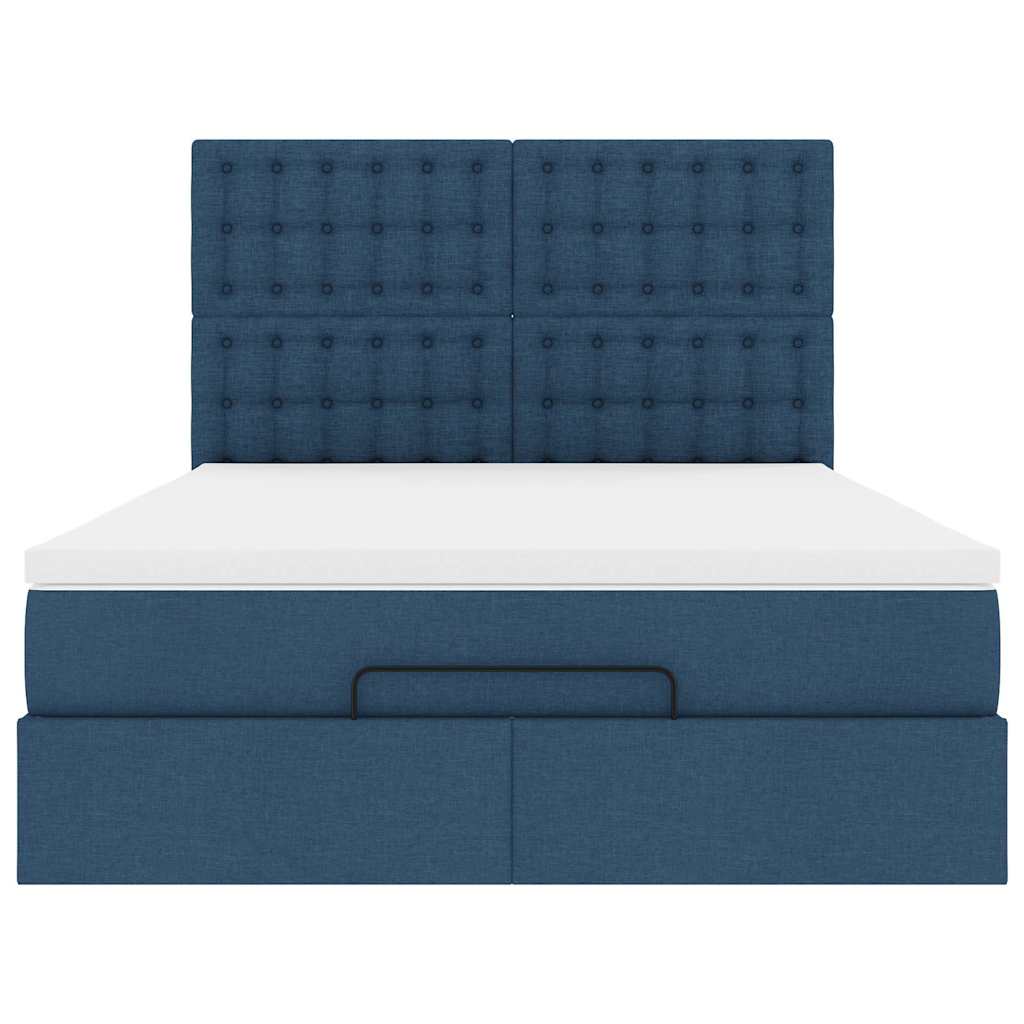 Ottoman bed met matras 140x190cm stof blauw