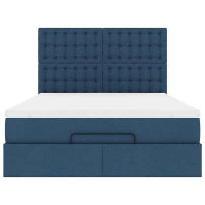 Ottoman bed met matras 140x190cm stof blauw