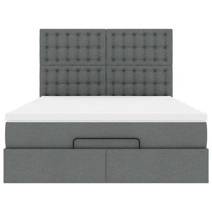Ottoman bed met matras 140x200cm stof donkergrijs