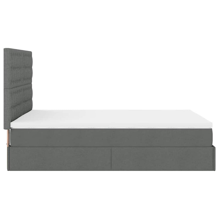 Ottoman bed met matras 140x200cm stof donkergrijs