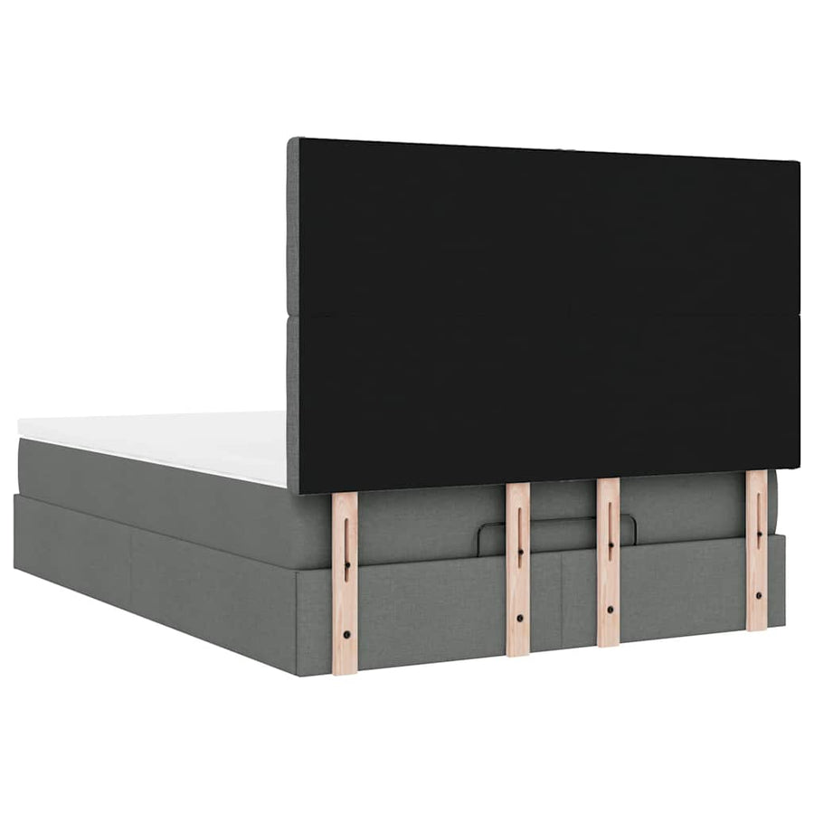 Ottoman bed met matras 140x200cm stof donkergrijs