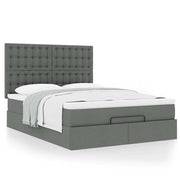 Ottomaans bed met matras 140x200 cm donkergrijs
