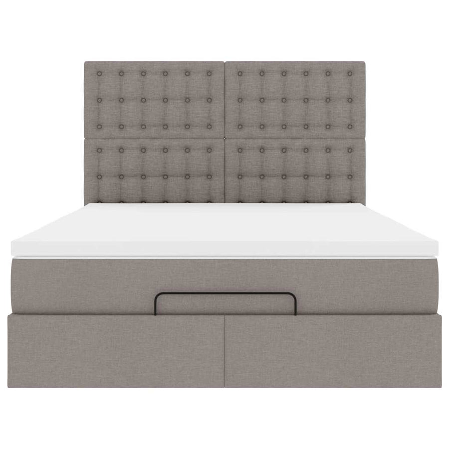 Ottoman bed met matras 140x200cm stof taupe