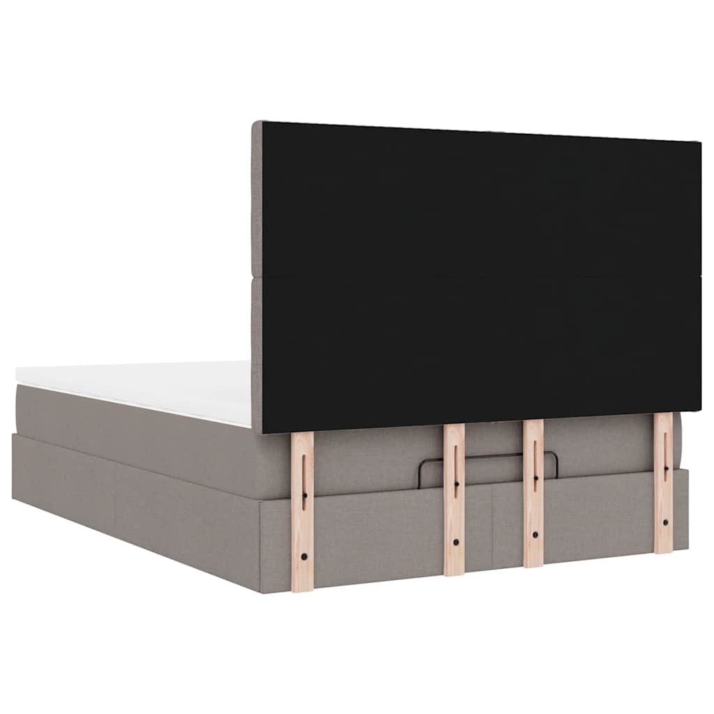 Ottoman bed met matras 140x200cm stof taupe