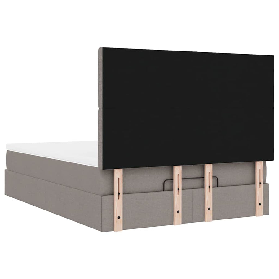 Ottoman bed met matras 140x200cm stof taupe