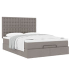Ottoman bed met matras 140x200 cm taupe