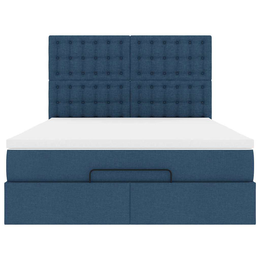 Ottoman bed met matras 140x200cm stof blauw