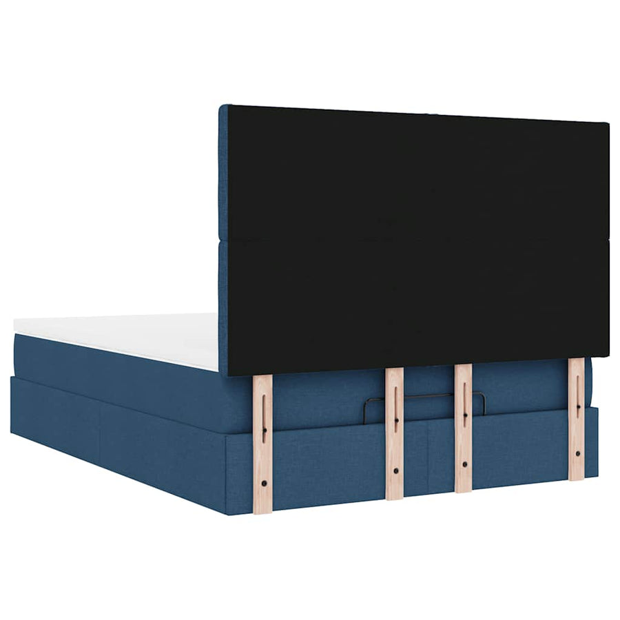 Ottoman bed met matras 140x200cm stof blauw
