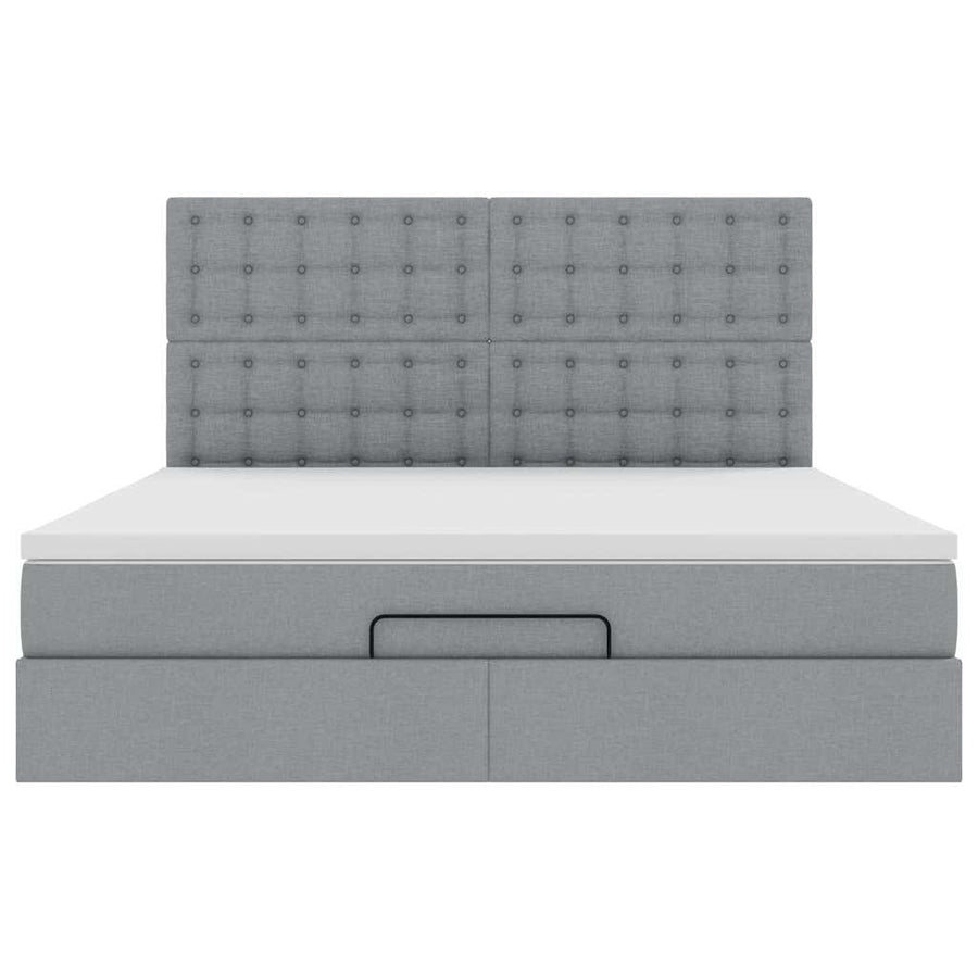 Ottoman bed met matras 160x200cm stof lichtgrijs