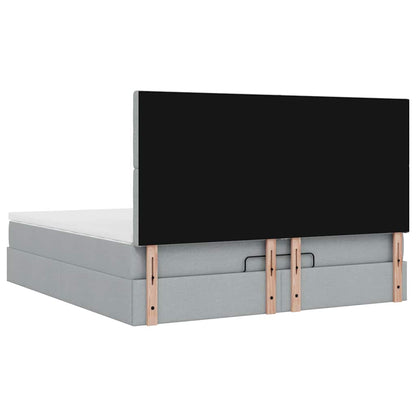 Ottoman bed met matras 160x200cm stof lichtgrijs