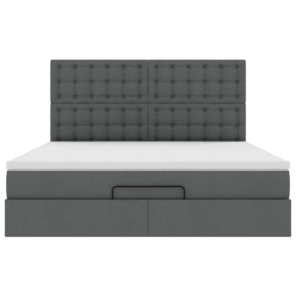 Ottoman bed met matras 160x200cm stof donkergrijs