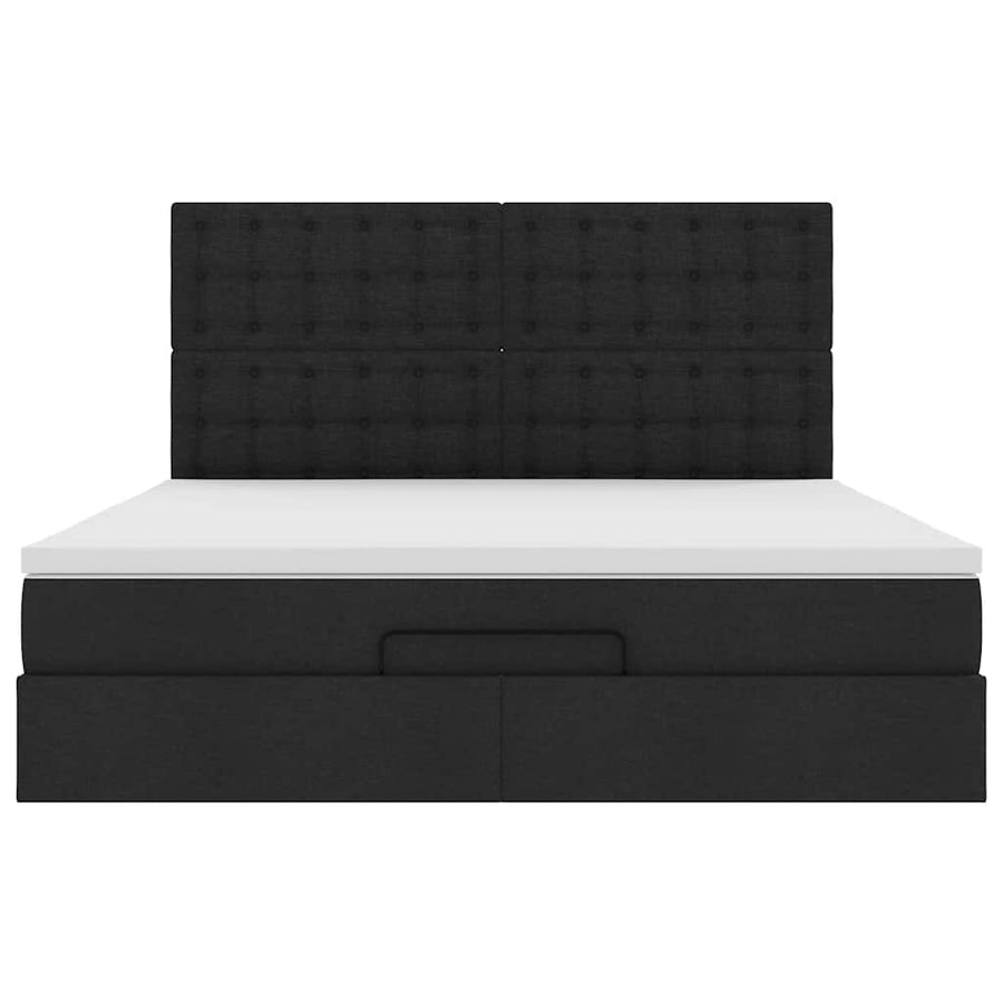 Ottoman bed met matras 160x200cm stof zwart