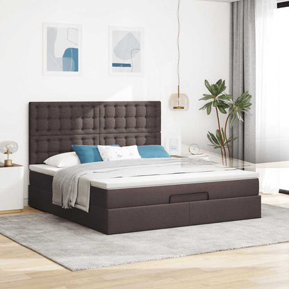 Ottoman bed met matras 160x200cm stof donkerbruin
