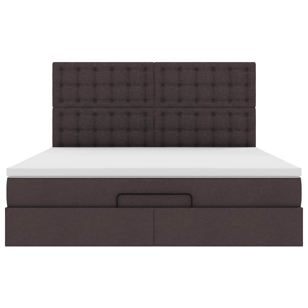 Ottoman bed met matras 160x200cm stof donkerbruin