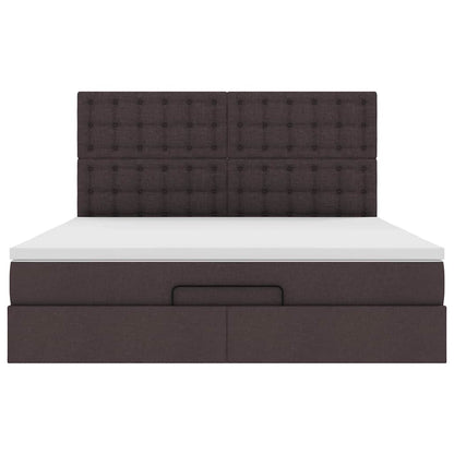 Ottoman bed met matras 160x200cm stof donkerbruin