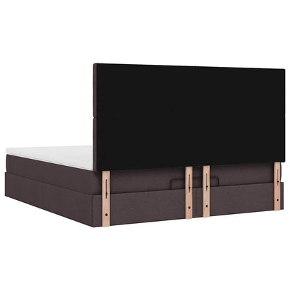 Ottoman bed met matras 160x200cm stof donkerbruin