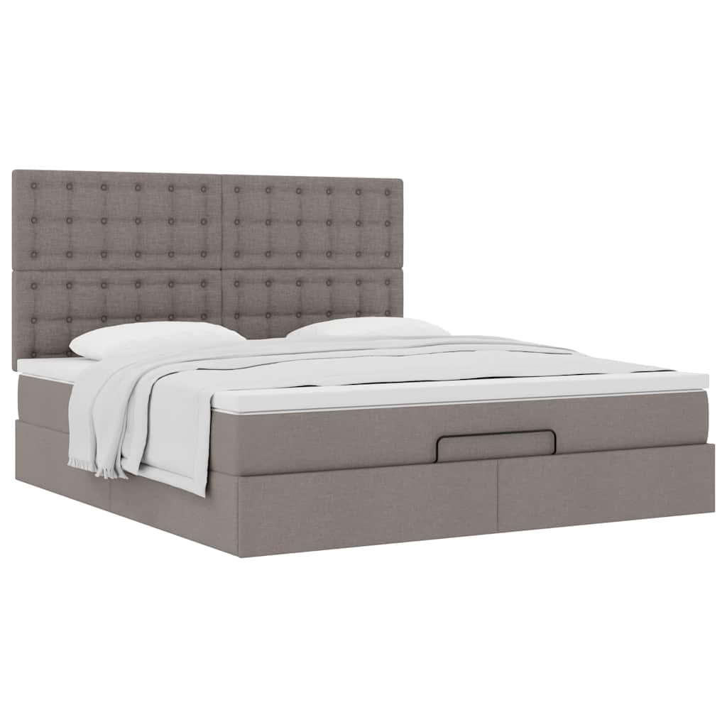 Ottoman bed met matras 160x200cm stof taupe