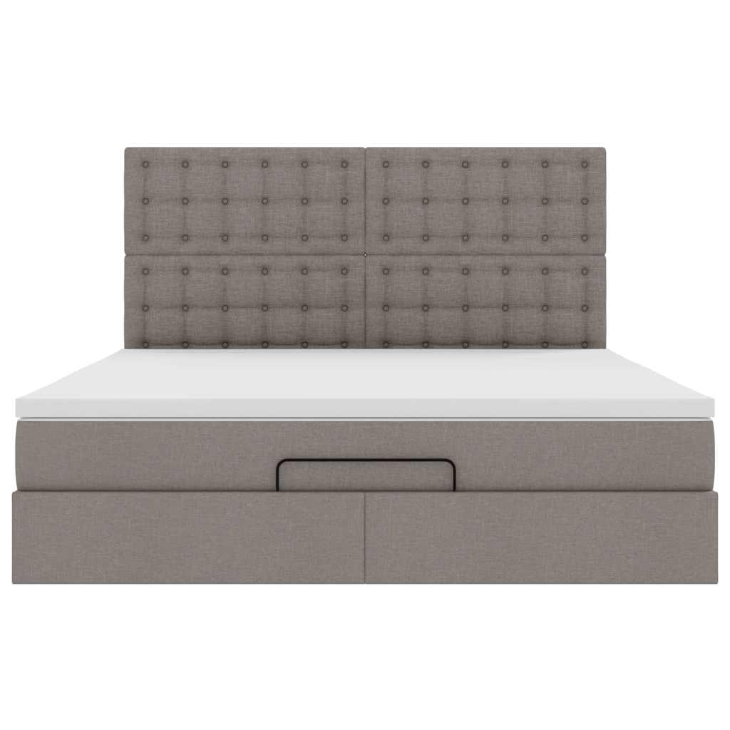 Ottoman bed met matras 160x200cm stof taupe