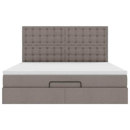 Ottoman bed met matras 160x200cm stof taupe
