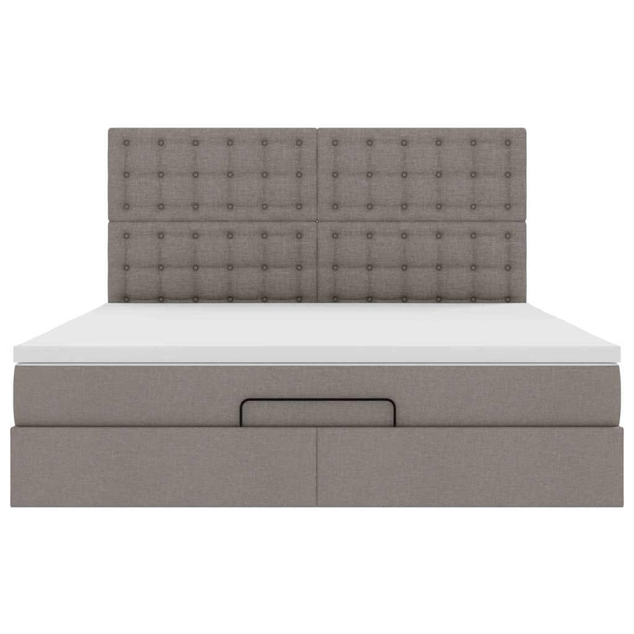 Ottoman bed met matras 160x200cm stof taupe