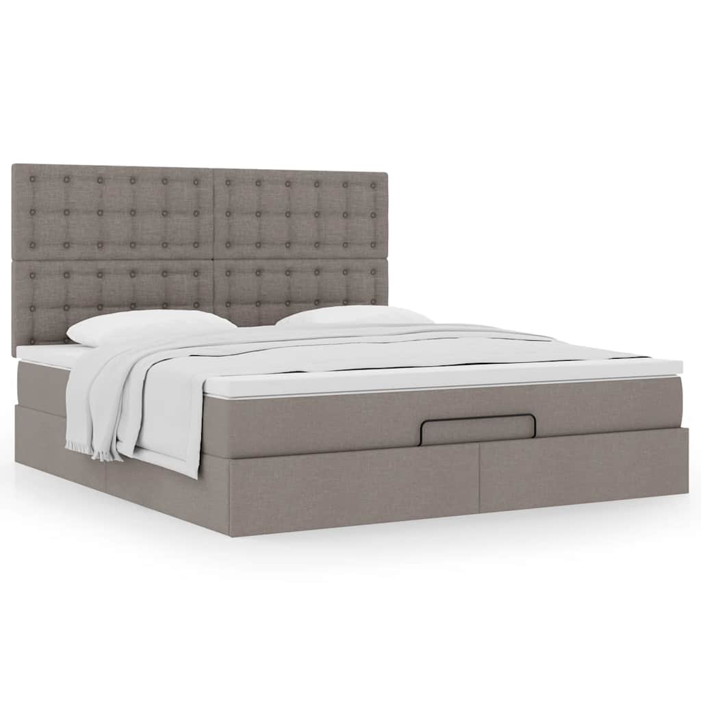 Ottoman bed met matras 160x200cm stof taupe