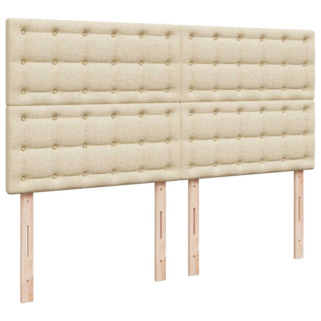 Ottoman bed met matras 160x200cm stof crèmekleurig