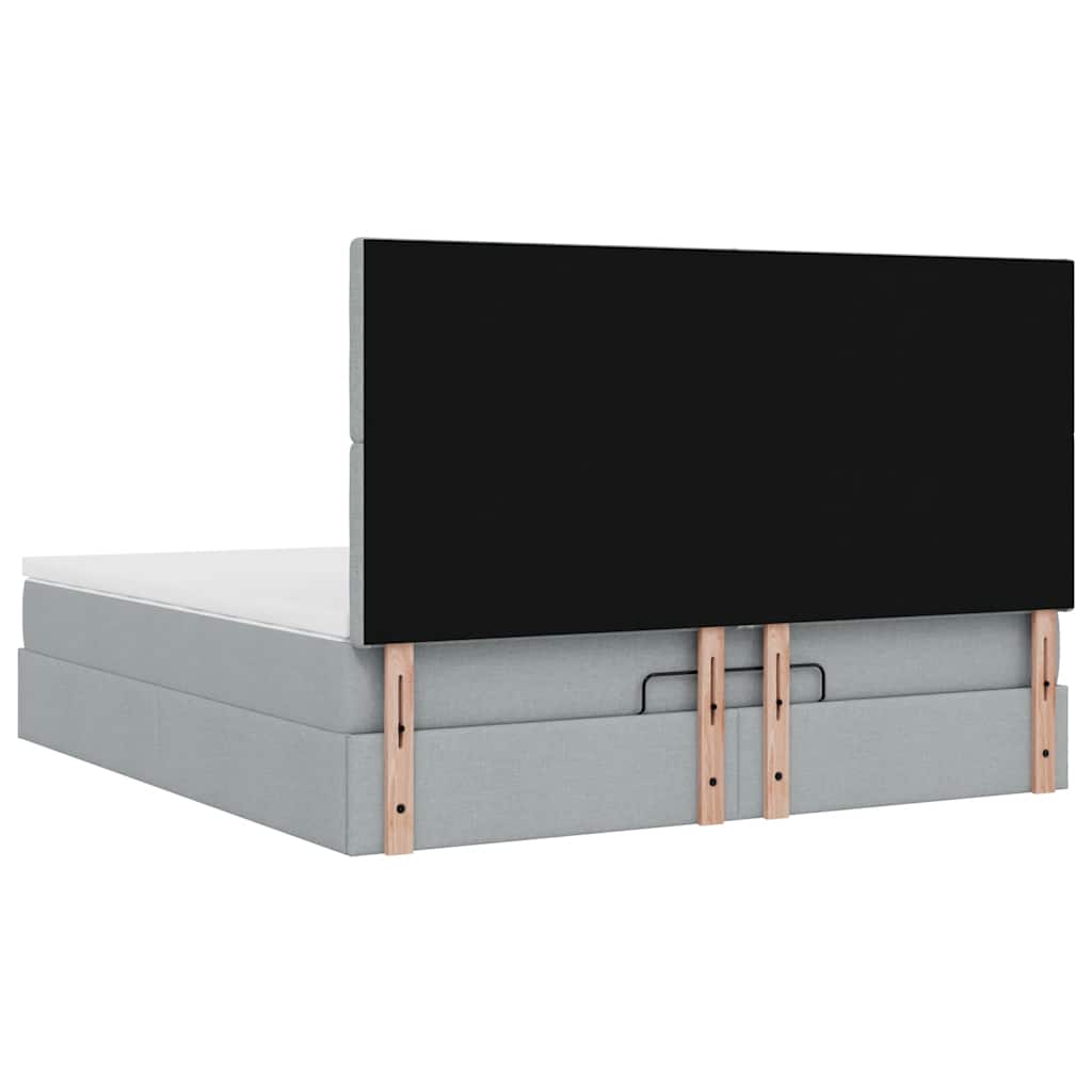 Ottoman bed met matras 180x200cm stof lichtgrijs