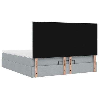 Ottoman bed met matras 180x200cm stof lichtgrijs