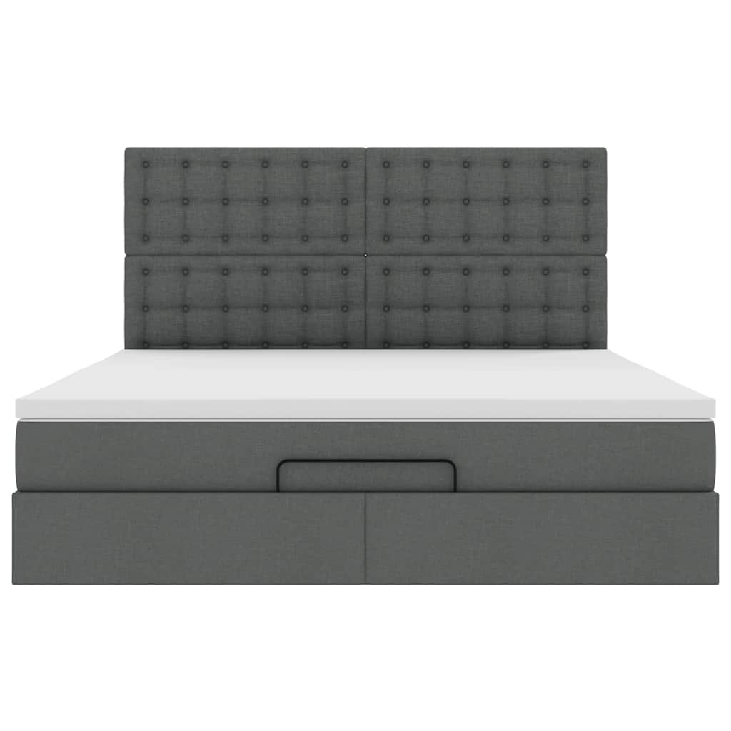Ottoman bed met matras 180x200cm stof donkergrijs