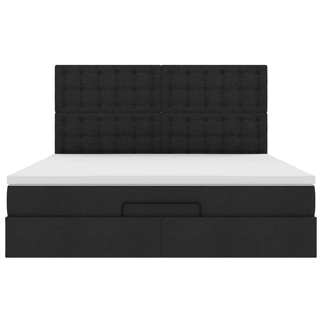 Ottoman bed met matras 180x200cm stof zwart