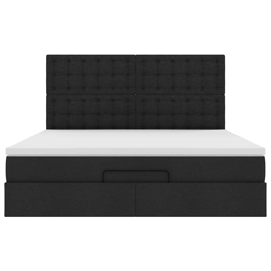 Ottoman bed met matras 180x200cm stof zwart