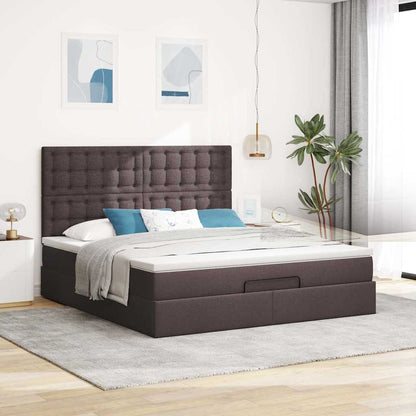 Ottoman bed met matras 180x200cm stof donkerbruin