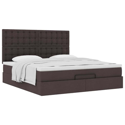 Ottoman bed met matras 180x200cm stof donkerbruin