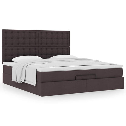 Ottoman bed met matras 180x200cm stof donkerbruin