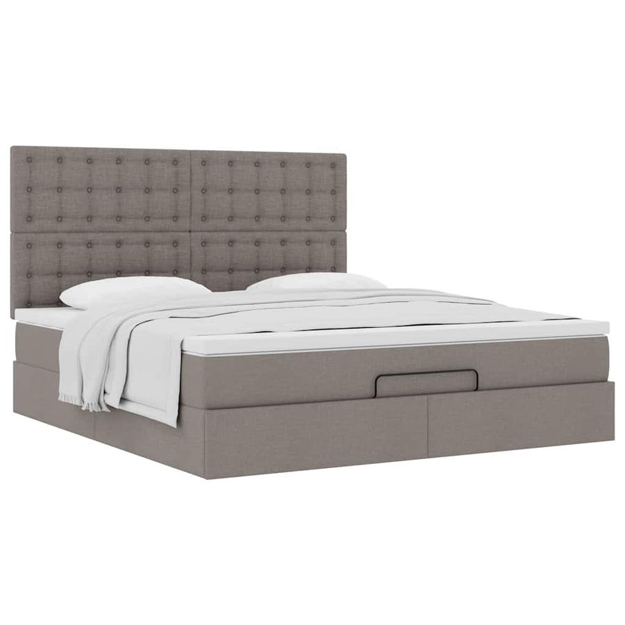 Ottoman bed met matras 180x200cm stof taupe