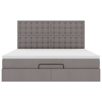 Ottoman bed met matras 180x200cm stof taupe